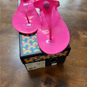 Kurt Geiger Bright Pink Sandals Maddison T-Bar